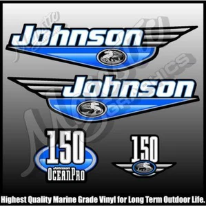 JOHNSON - 150hp OCEAN PRO - OUTBOARD DECALS - Bild 1 von 1