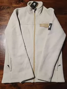 Spyder Men’s Full Zip Fleece Jacket Large Beige Oatmeal Athletic Logo New Medium - Picture 1 of 3