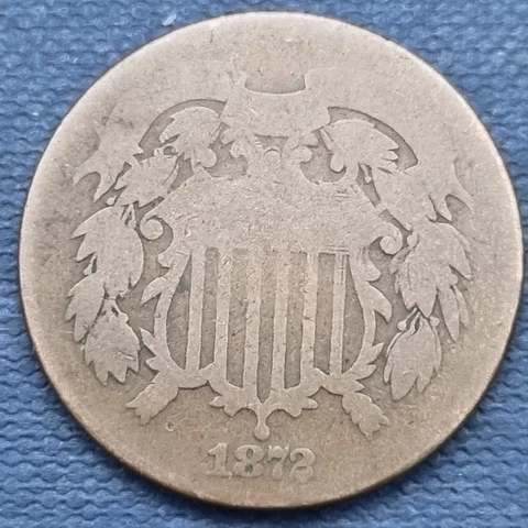 1872 Two Cent Piece 2c RARE Key Date Circulated #56673 Cover