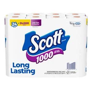 Scott 1000 Toilet Paper, 24 Rolls, 1,000 Sheets per Roll - Picture 1 of 10