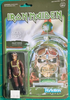 Figura Super7 Iron Maiden Aces High Pilot Eddie Mascot Reaction 3 3/4 pulgadas 10 cm Foto 1 de 3