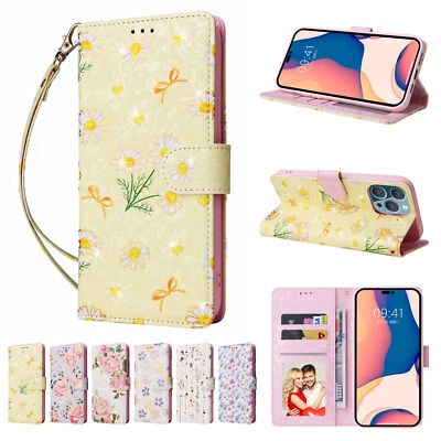 Flip Floral Wallet Phone Case For Samsung A23 A04 A14 A34 A54 A24 A05s A05 - Image 1 of 4