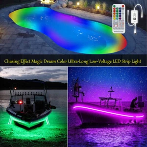 Off Car/Boat 12V Battery Chasing Effect RGBIC 10~150FT LED Light w/o Transformer - Picture 1 of 18