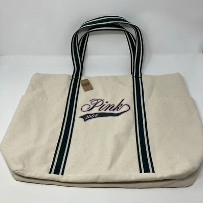 Bolso de Mano VICTORIA'S SECRET / ROSA 2004 Mini Lona Beige Verde y Rosa - NUEVO Foto 1 de 4