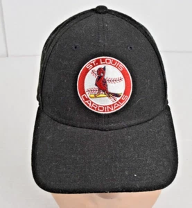 Vintage Snapback Hat 90s Cooperstown New Era St Louis Cardinals Patch Black - Picture 1 of 6