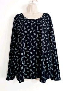 Seasalt Size 18 RRP £30 BNWT Black Floral Pattern Jersey Maternity Blouse Top - Picture 1 of 20