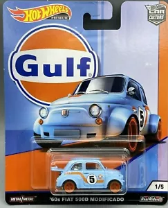 FIAT 500D AÑOS 60 MODIFICADO HOT WHEELS GULF MATTEL 1:64 METAL COCHE MODELO DIECAST - Imagen 1 de 6