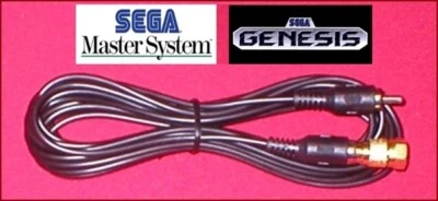 Cable RCA de 12 pies y adaptador de TV coaxial RF dorado para Sega Master System y Sega Genesis 1 Foto 1 de 3