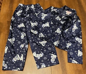 Gryl Co. Girls Size 6X Pajama Set Winter Bear Navy - Picture 1 of 8