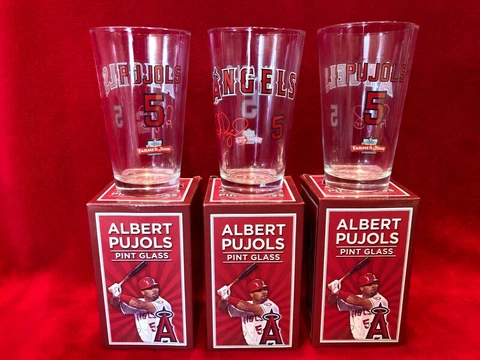 Los Angeles Angels of Anaheim-Albert Pujols Beer Pint Glass SGA on  8/1/13 *NEW* Cover