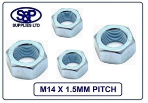 M14 X 1.5MM FINE PITCH HEX FULL NUT 14MM x 1.5MM PITCH ZINC PLATED GR 8 - Picture 1 of 1
