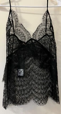 $324 Kiki De Montparnasse Women Black  All Over Lae Cami Camisole Size 6 - Image 1 of 4