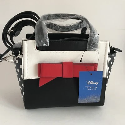 Disney Danielle Nicole Minnie Mouse Firma Cartera Bolso Cartera Bolso de Mano Arco Foto 1 de 4