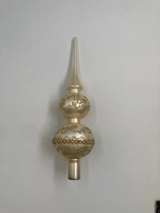 Krebs International Christmas Tree Topper Pearl Color Gold Trim 13" w box USA - Picture 1 of 7