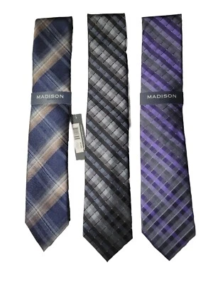 CORBATAS PARA HOMBRE NUEVAS CON ETIQUETAS (3) MARCA MADISON (BELKS) 3 COLORES DIFERENTES COMBINA CON MUCHOS COLORES Foto 1 de 4
