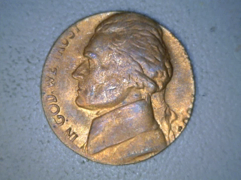 (1980) -P Nickel struck on cent planchet Error Cover