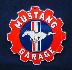 MUSTANG GARAGE geprägtes Metall-Getriebeschild ~ Garage Man Cave Bar ~ MADE in USA - Bild 1 von 10