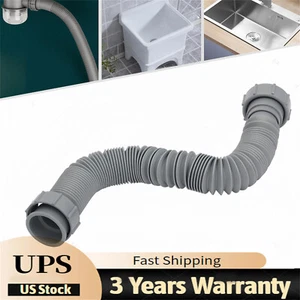Kitchen Sink Flexible Tubular Drain Tubing Pipe Basin Water Drain Hose Tube - Picture 1 of 15