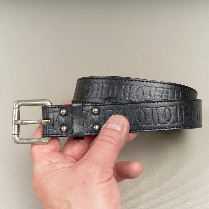 Cinto de couro preto feminino Tanner L/33 Itália fivela de níquel 1,25 de largura - Imagem 1 de 4