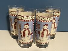 Sakura Debbie Mumm Winter Snowman Highball Glasses Christmas 12 oz Set of 4