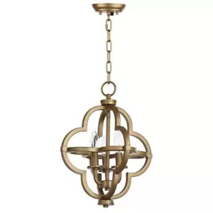 SAFAVIEH Pendant Lights 12.25" Geometric Rustic Ambient Metal Foyer Candle Gold - Picture 1 of 4