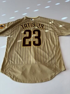 MLB Used San Diego Padres Fernando Tatis pinstripes Nike Baseball Jersey 48 EUC - Picture 1 of 7