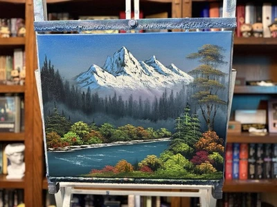 Pintura al óleo original 16x20 "Valley's Peace" arte/paisaje (estilo Bob Ross) Foto 1 de 4