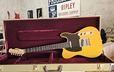 NUEVA GUITARRA ELÉCTRICA DE 6 CUERDAS MODELO TL SÓLIDO DORADA CON ESTUCHE DE TWEED DE HOJA DURA Foto 1 de 4