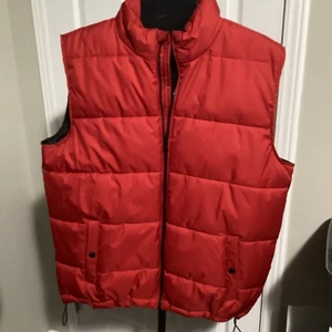 Tempco Puffer Weste Herren L rot Full Zip gesteppt Outdoor Arbeit Wandern - Bild 1 von 1