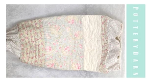 Funda de almohada acolchada floral Pottery Barn cierre con cordón - Imagen 1 de 7