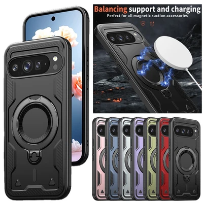 For Google Pixel 10 9A 9 Pro XL Case Shockproof Armor Magnetic Ring Stand Cover - Image 1 of 4