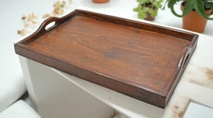 Antico grande vassoio da portata in legno originale vecchio fatto a mano - Foto 1 di 4