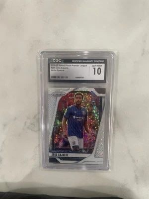 2024-25 Panini Prizm Premier League Jens Cajuste White Sparkle Prizm SSP CGC 10 Foto 1 de 2