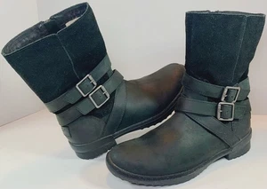 UGG Lorna halbhohe Stiefel schwarz Nubukleder Reißverschluss Größe 6,5 Stil 1095155 - Bild 1 von 11