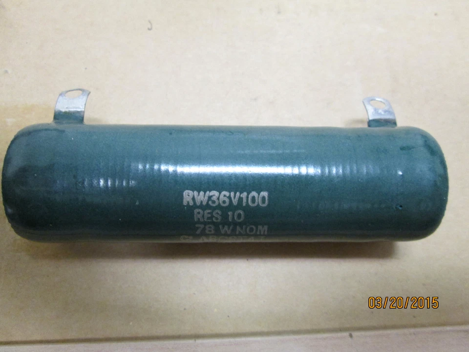 NEW, CLAROSTAT RW36V100 RESISTOR, 100 OHMS, 78 WATTS. - Image 1 of 1