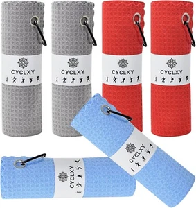 6 Pcs Microfiber Golf Towels,16" X 16",Microfiber Waffle Pattern Golf Bag Towels - Picture 1 of 7