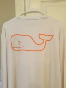 Camiseta Grande Grande Vineyard Vines Para Hombre Vintage Harbor Whale Performance L/S Blanca - Imagen 1 de 6