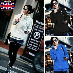 Womens Fleece Hooded Sweatshirt Ladies Winter Warm Oversized Jumper Jacket Tops - Picture 1 of 8
