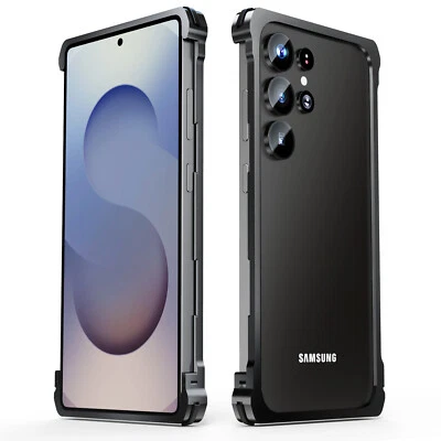 Metal Frame Phone Case Fr Samsung Galaxy S25 Edge S24 S23 S22 Ultra Bumper Cover - Image 1 of 4