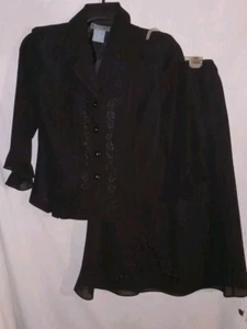 Koret Dress Petites Womens Black 2 Pc Suit Size 8P - Picture 1 of 12
