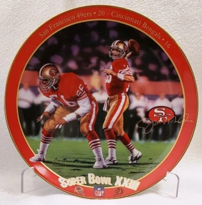 Bradford Exchange JOE MONTANA Super Bowl 23 PLATE w/ COA SAN FRANCISCO 49ers 8" - Image 1 of 3