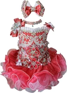 Jenniferwu Girls Tulle Flower Princess Wedding Party Handmade Beaded Dress 4T - Picture 1 of 4