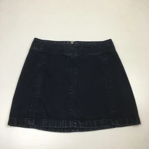 FREE PEOPLE Dark Wash/Black Denim Skirt Womens sz 4 - Picture 1 of 8