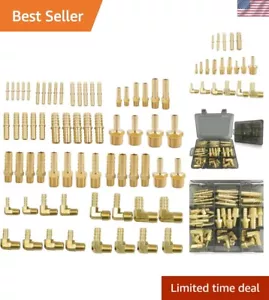 Brass Hose Barb Fittings Assortment Kits, Splicer + Male Coupler + 90 degree ... - Picture 1 of 7