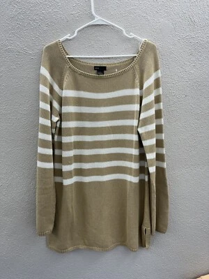 Suéter Grace Elements para mujer talla XL marrón a rayas manga larga nuevo con etiquetas  Foto 1 de 4