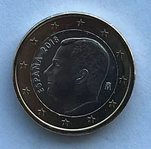 ESPAÑA - 1 Euro Moneda de Circulación 2018 - Rey Felipe VI SIN CIRCULAR - Imagen 1 de 1