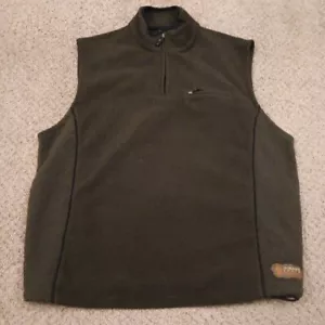 GH Bass Magmaworx Vest Mens Large Green 1/4 Zip Sleeveless Fleece Pullover - Picture 1 of 9