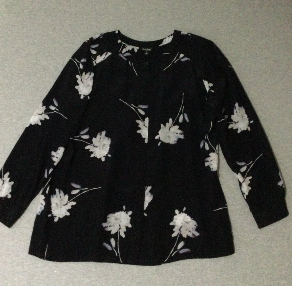 Blusa Lucky Brand 100 % seda púrpura floral para mujer talla XL/EG/TG abotonada Foto 1 de 4