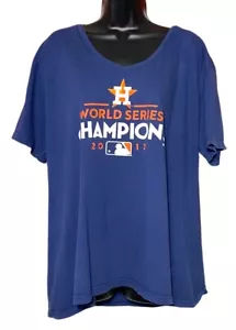 Traumhaftes MLB Houston Astros blaues T-Shirt Damen Weltmeister 2017 Größe XL - Bild 1 von 9