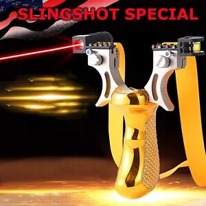 Hunting Professional Catapult Laser Slingshot With Rubber Aim Point Target HOT